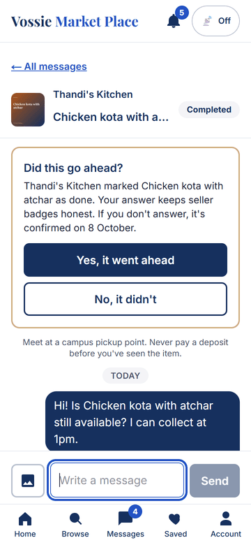 Buyer confirms